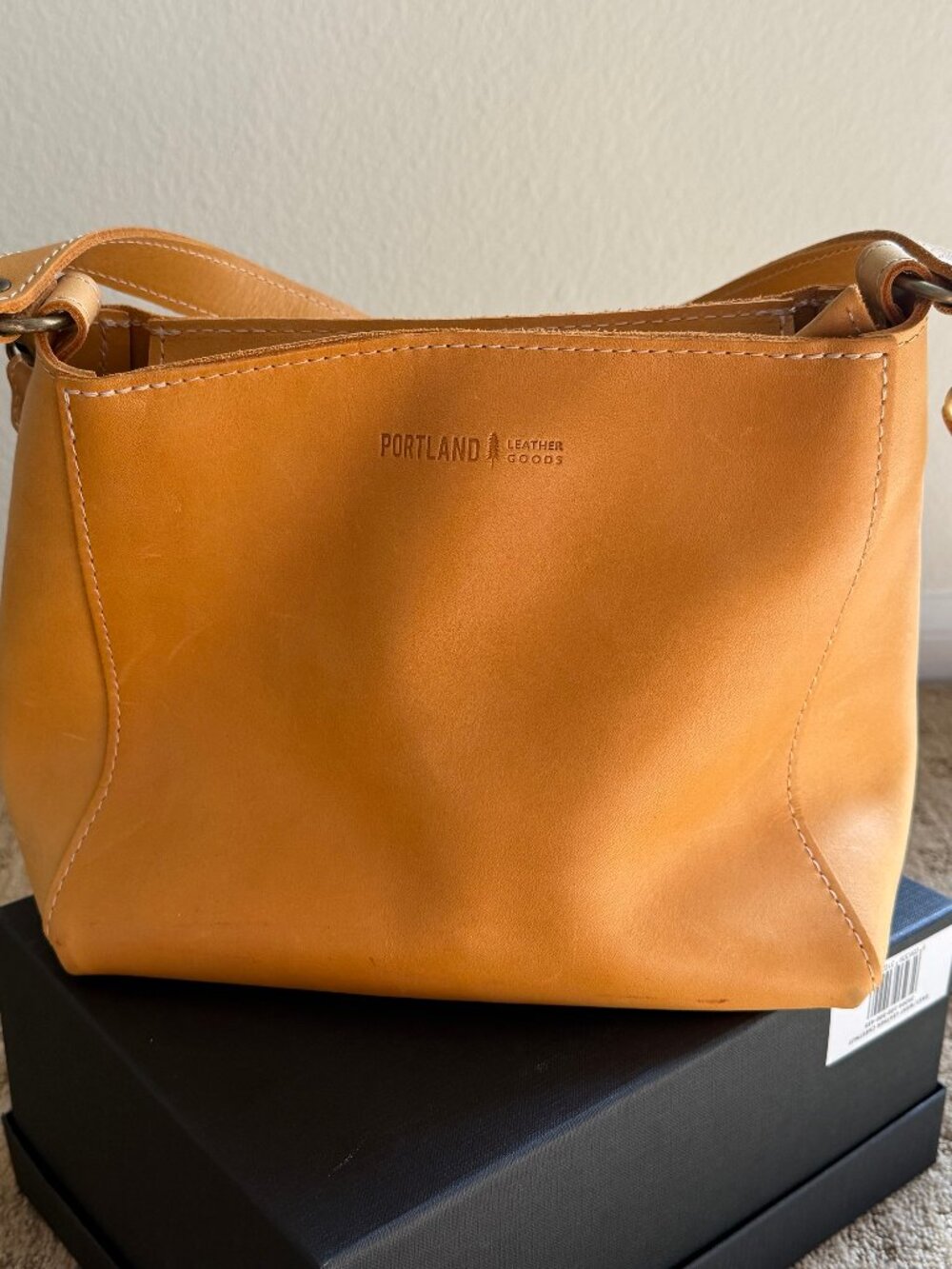 Portland Leather Goods Triangle Shoulder Bag Sunflower Yellow